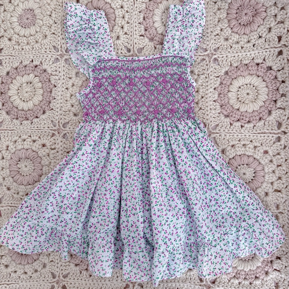 Floral Kids Dress with Ruffled Sleeves